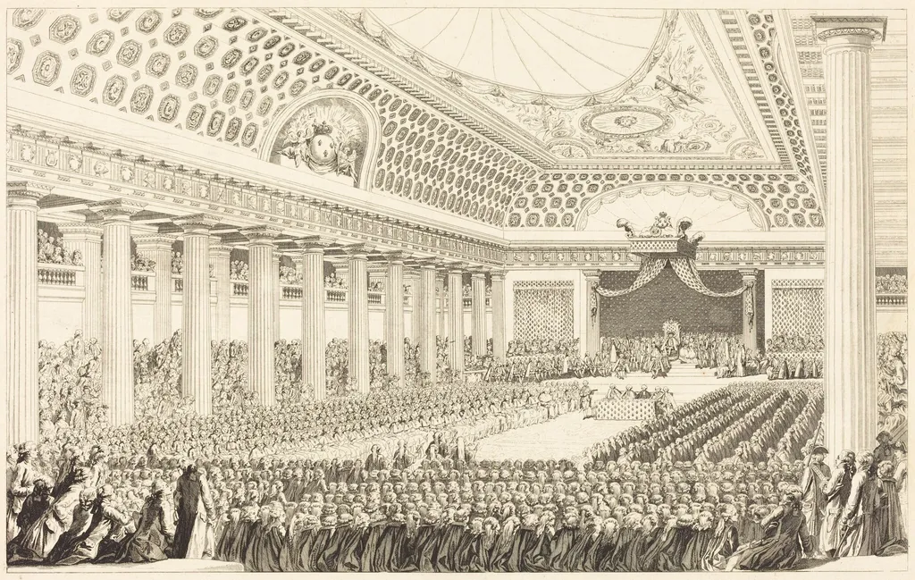 Ouverture des Etats-Généraux à Versailles, le 5 mars 1789, by Antoine-Jean Duclos, ink, 1793