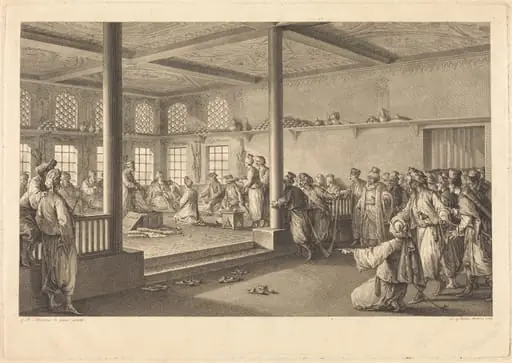 Réception de Choiseul-Gouffier chez Hassan-Tchousch-Oglou, by Antoine-Jean Duclos