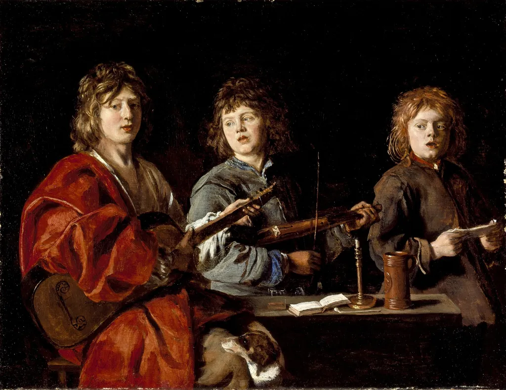 Three Young Musicians, by Antoine Le Nain, oil, 1630