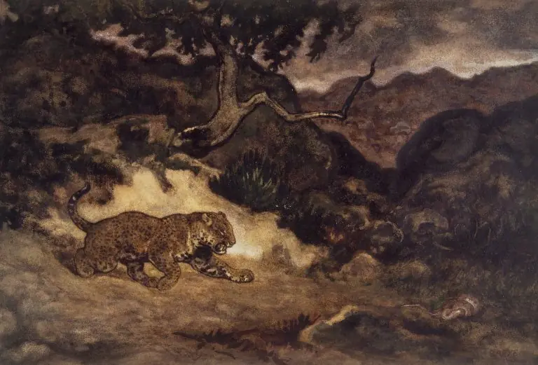 Jaguar Discovering a Snake, by Antoine-Louis Barye
