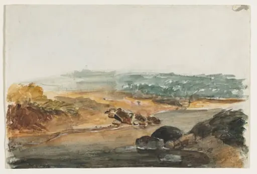 Landscape (recto), by Antoine-Louis Barye