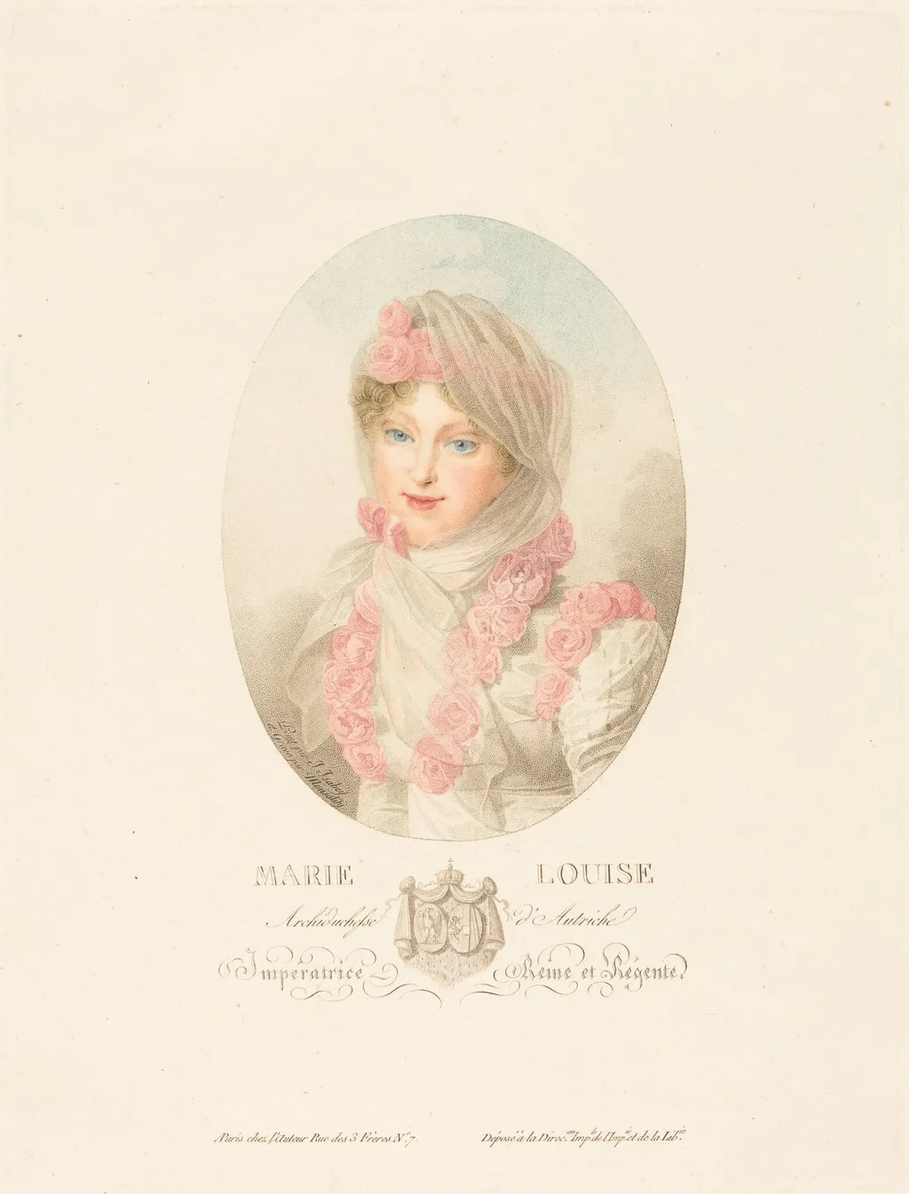 Marie-Louise, Empress of the French, by Antoine Maxime Monsaldy, ink, 1814