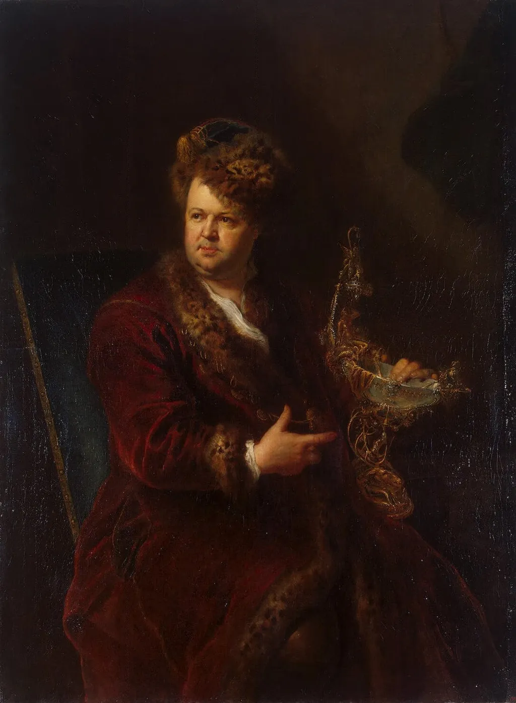 Portrait of Johann Melchior Dinglinger, by Antoine Pesne, oil, 1721