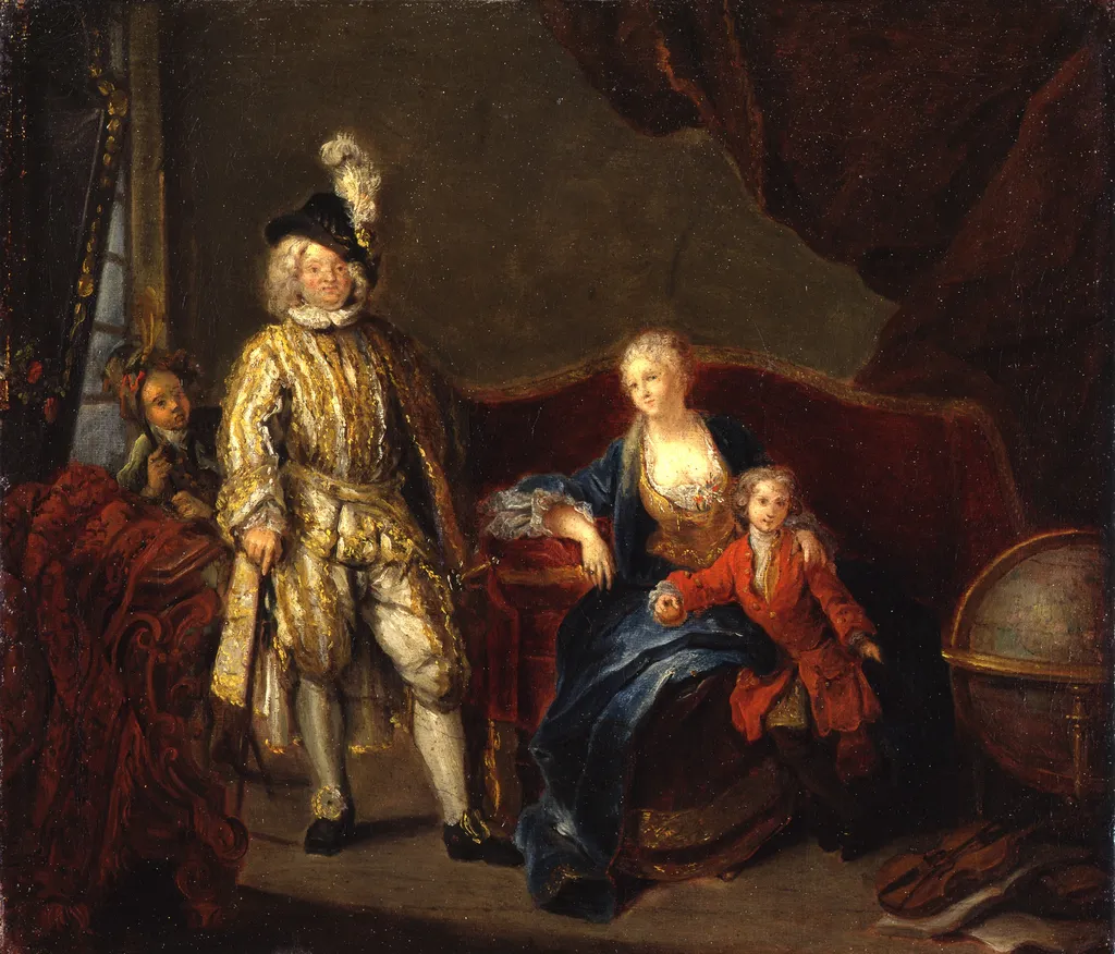 The Captain of the Swiss Guard von Erlach with his Family, by Antoine Pesne, unspecified, 1710