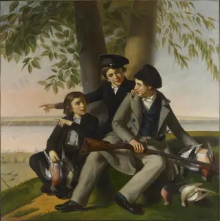The Pigeon-Hunt, by Antoine Plamondon, 1853