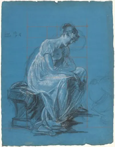 Seated Woman (recto), by Antoine Toussaint de Chazal, 1815