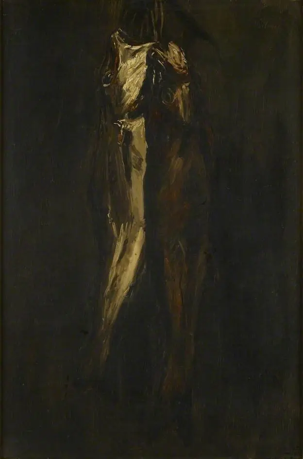 Still Life of Herrings suspended on a Wall, by Antoine Vollon