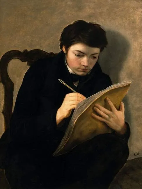 Autoportrait à l'âge de dix-huit ans, by Antoine Wiertz, oil, 1824