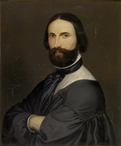 Self-portrait of the artist in his studio attire, by Antoine Wiertz