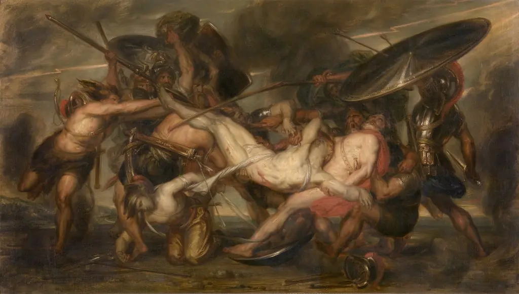 The Greeks and the Trojans Fighting over the Body of Patroclus, by Antoine Wiertz
