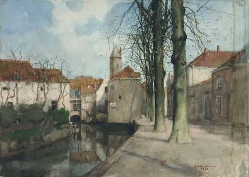A Canal at Amersfoort, by Anton Abraham van Anrooy