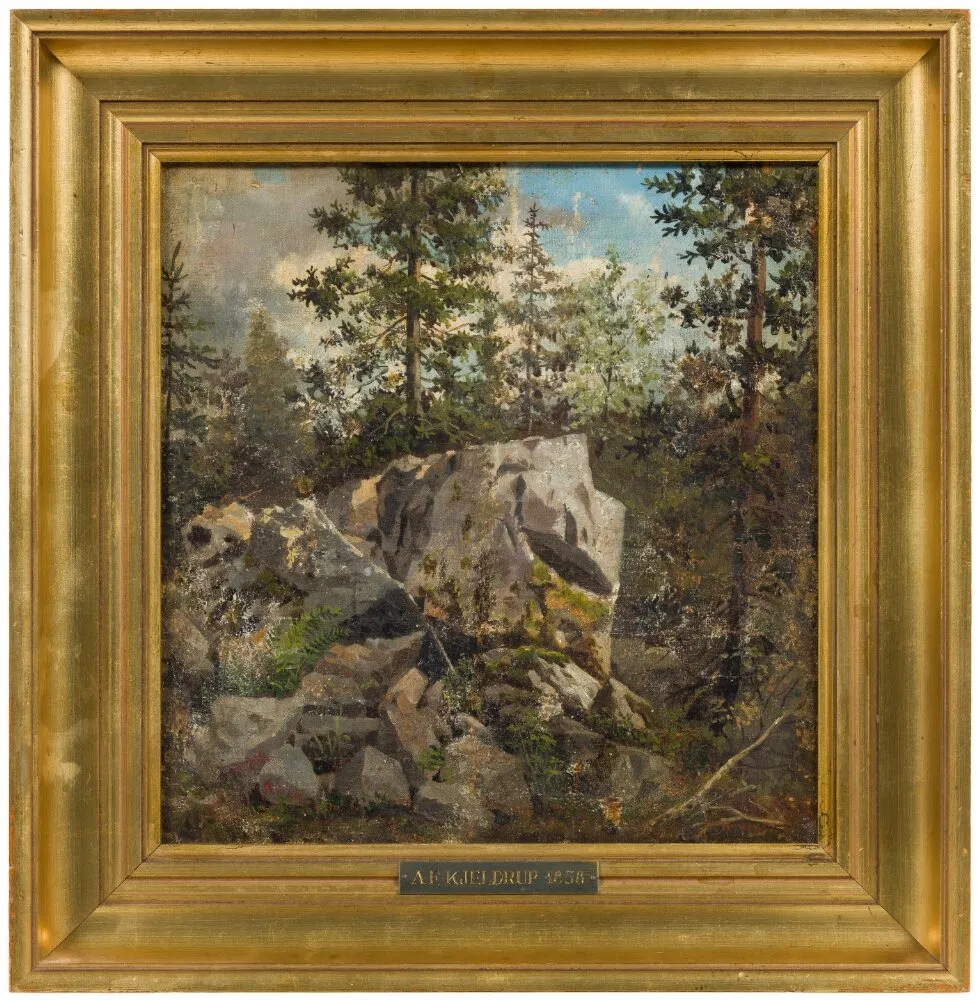 Forest Interior, Bornholm, by Anton Eduard Kieldrup, unspecified, 1857
