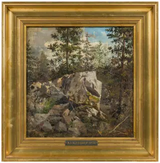 Forest Interior, Bornholm, by Anton Eduard Kieldrup, 1857