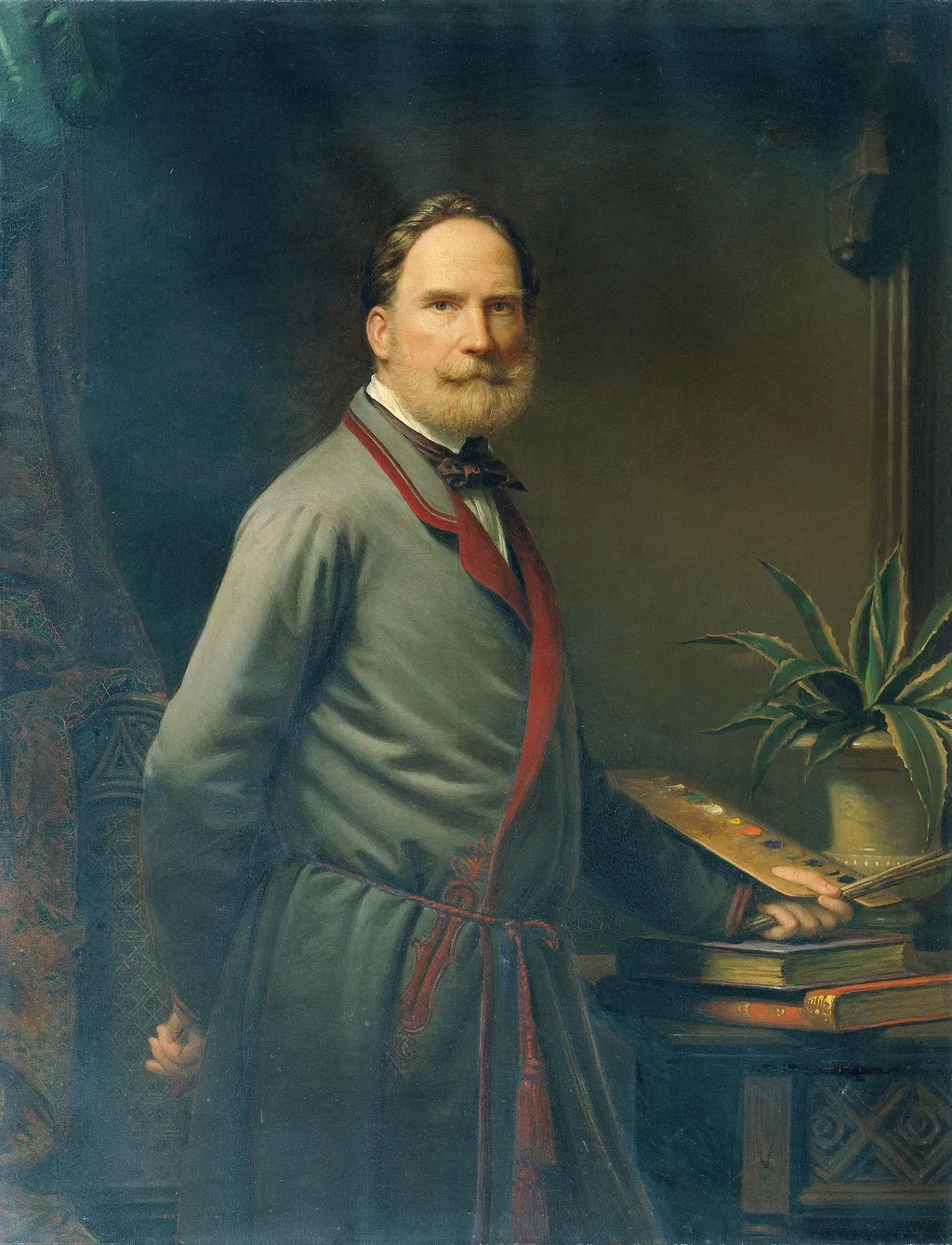 Selbstporträt, by Anton Einsle, oil, 1864
