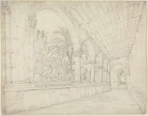 The Cloister of Santa Maria di Gesù at Palermo, by Anton Hallmann