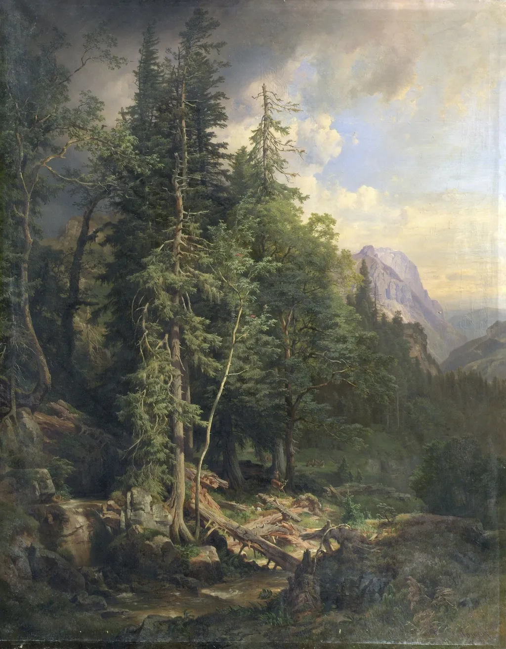 From the Styrian Mountain Forests near Neuberg, by Anton Hansch, oil, 1868
