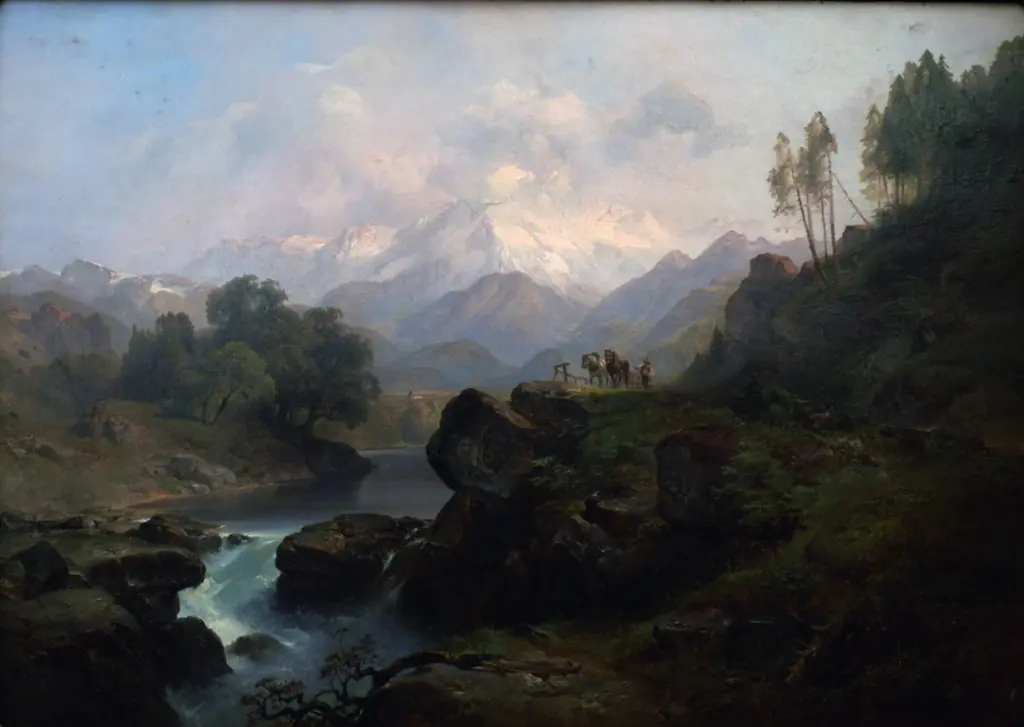 Gebirgslandschaft mit dem Wiesbachhorn, by Anton Hansch