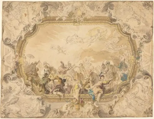 A Ceiling with Apollo Presiding over Military and Historical Learning, by Anton Kern