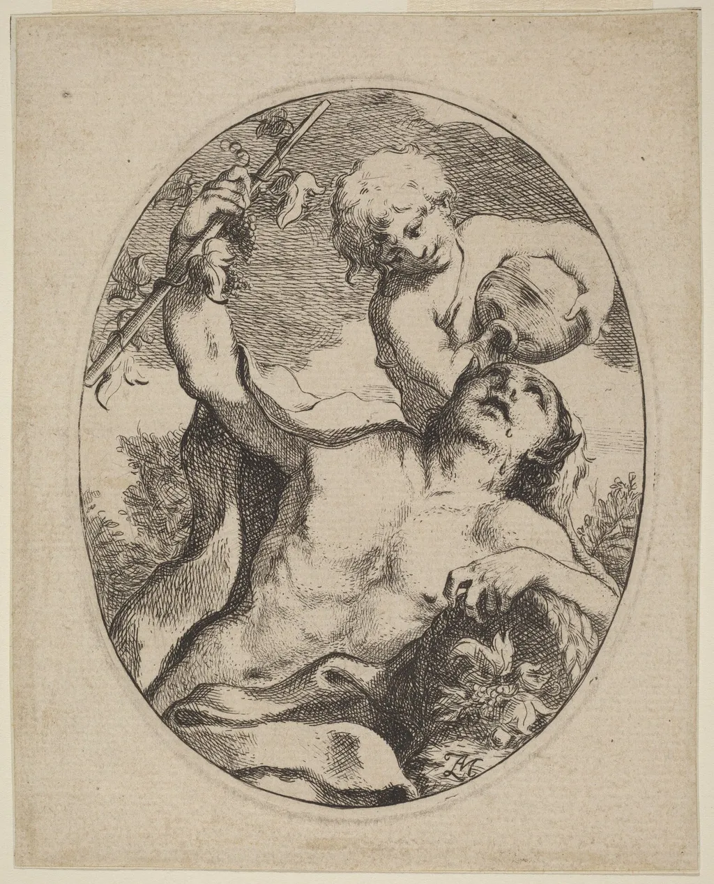 Bacchus, by Anton Maria II Zanetti, ink, 1744