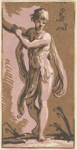 A Standing Youth Gesturing to His Right, by Anton Maria Zanetti I