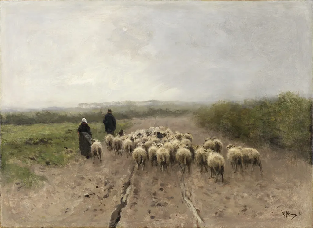 Going to Pasture, by Anton Mauve, oil