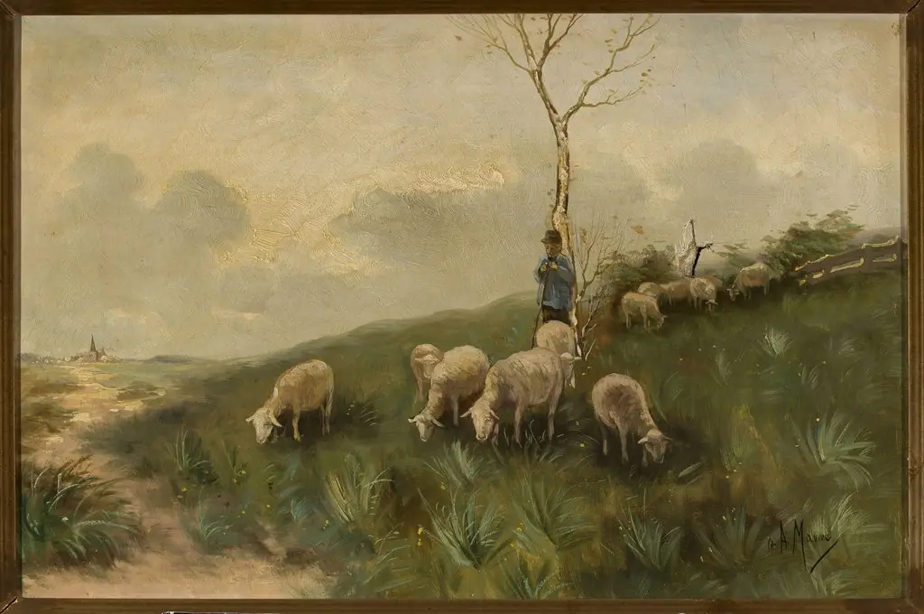 Shepherd and sheep, by Anton Mauve