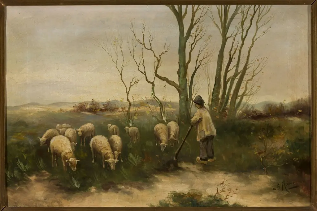 Shepherd and sheep, by Anton Mauve