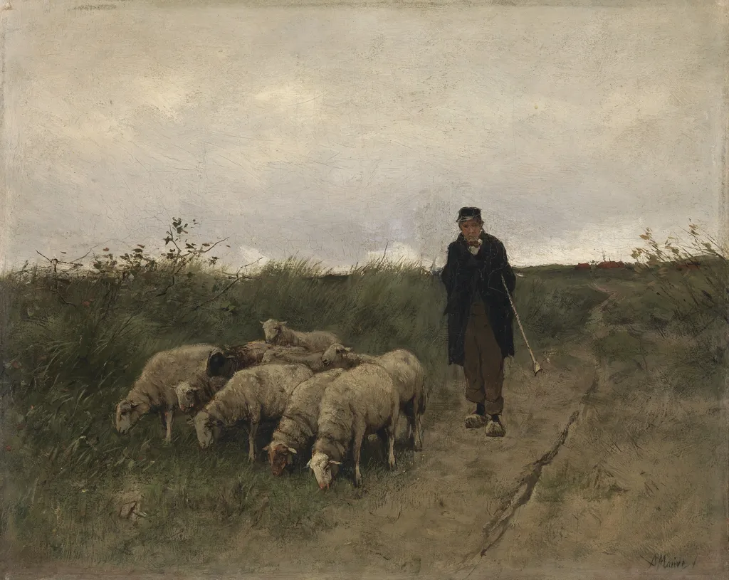 Shepherd and Sheep, by Anton Mauve, unspecified