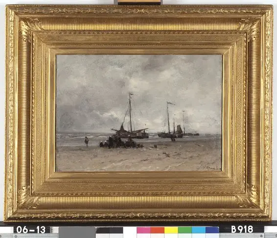 Vissersschepen aan het strand, by Anton Mauve