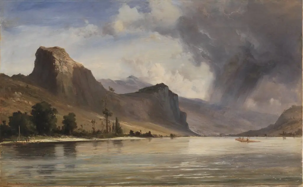 Coastal Landscape with Mountains. A Storm Brewing, by Anton Melbye