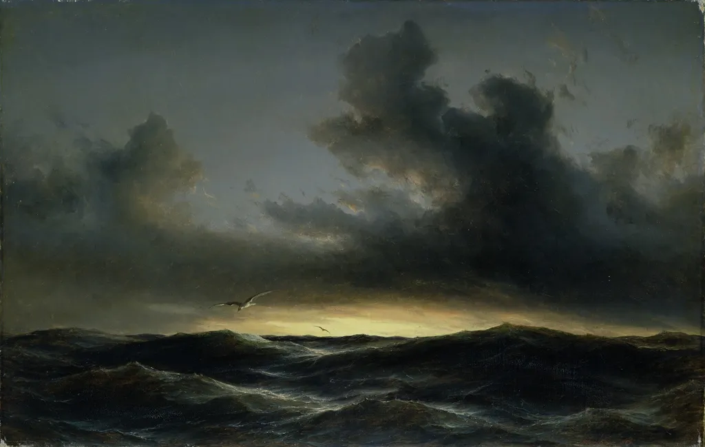 Marine Solitude, by Anton Melbye, oil, 1852