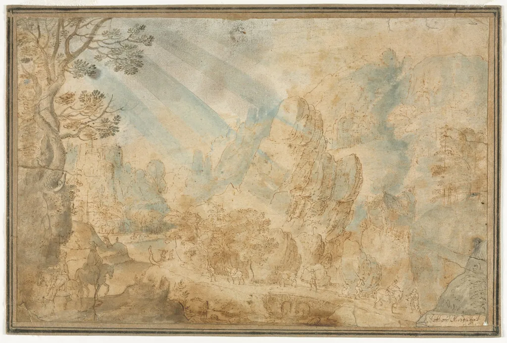 Mountain Landscape with Figures, by Anton Mirou