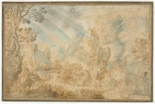 Mountain Landscape with Figures, by Anton Mirou