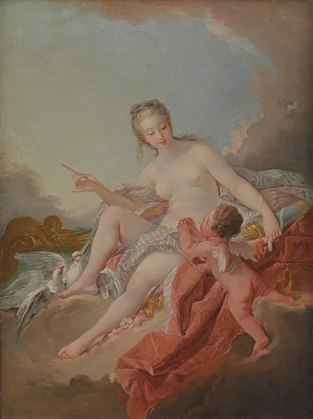 Venus og Amor, by Anton Müller, oil, 1754