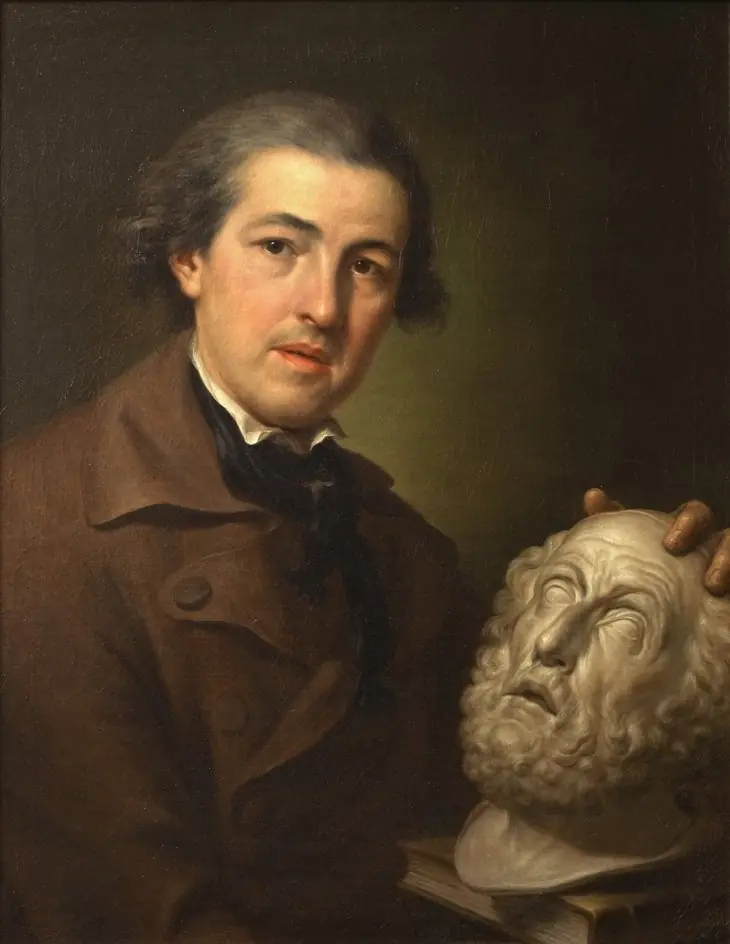 Giuseppe Franchi (1731–1806) with a Bust of Homer, by Anton Raphael Mengs