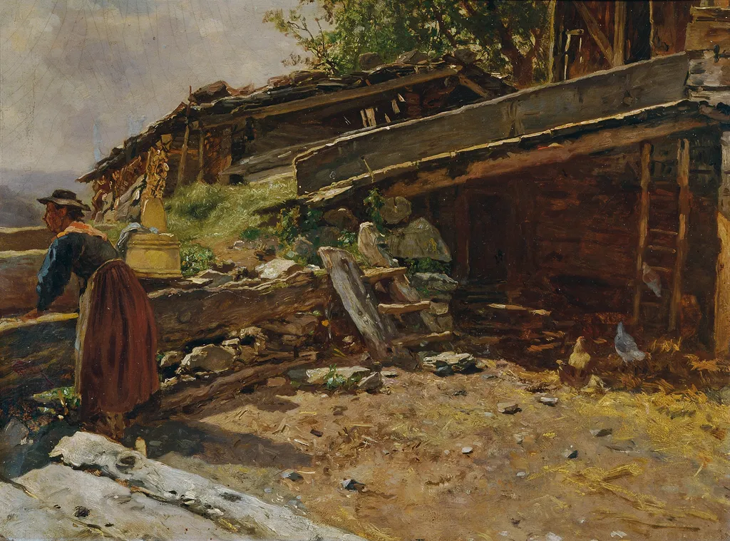 Well at the Farmer Wolferl in Bruck-Fusch, by Anton Schrodl, unspecified, 1890