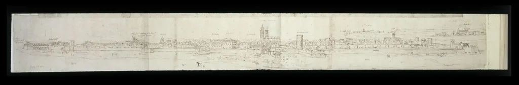 Recto: (above) Panoramic Views of Jerez de la Frontera; (below) Barcelona, by Anton van den Wyngaerde, 1563