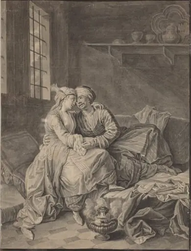 Oriental Lovers [verso], by Anton Weiss