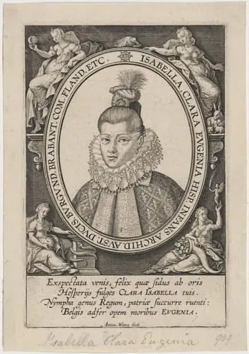 Isabella Clara Eugenie of Spain, Archduchess of Austria, by Anton Wierix