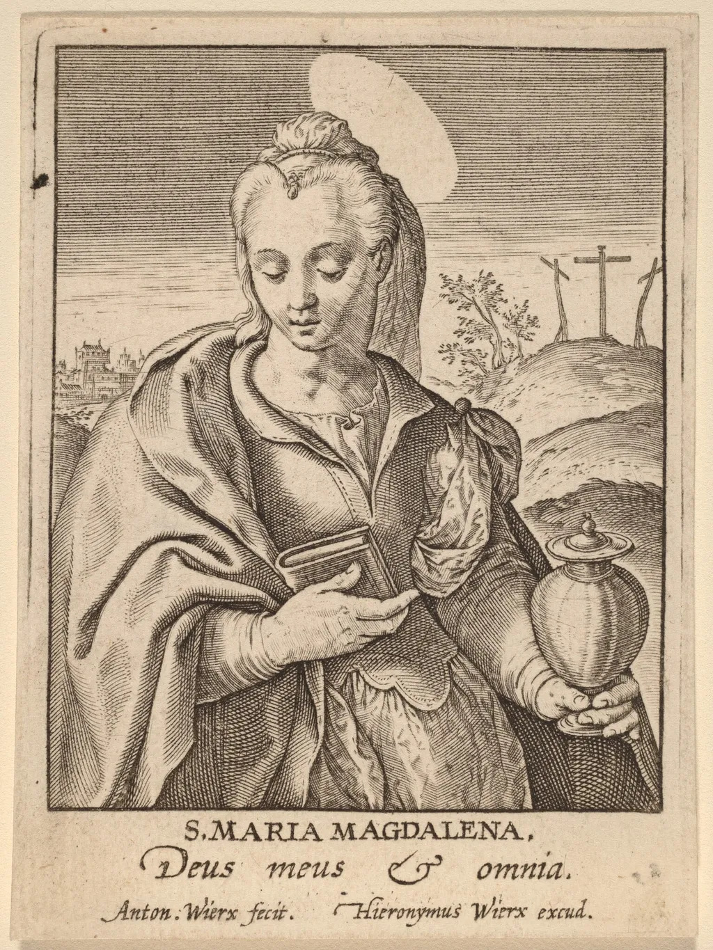 S. Maria Magdalena, by Anton Wierix, ink, 1588