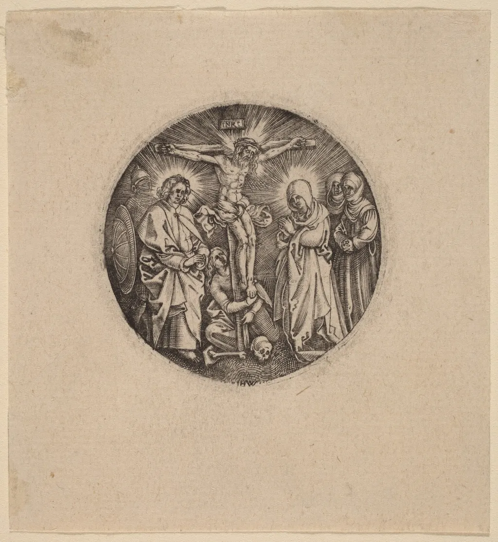 The Crucifixion called the Sword Pommel of Maxmilian, by Anton Wierix, ink, 1586