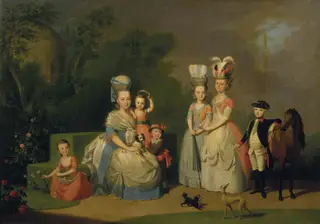 Portrait of Carolina Wilhelmina of Orange (1743-1787) and her Children, by Anton Wilhelm Tischbein