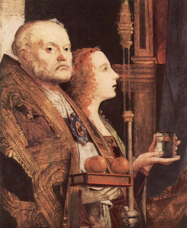 Left panel San Cassiano Altarpiece — Antonello da Messina