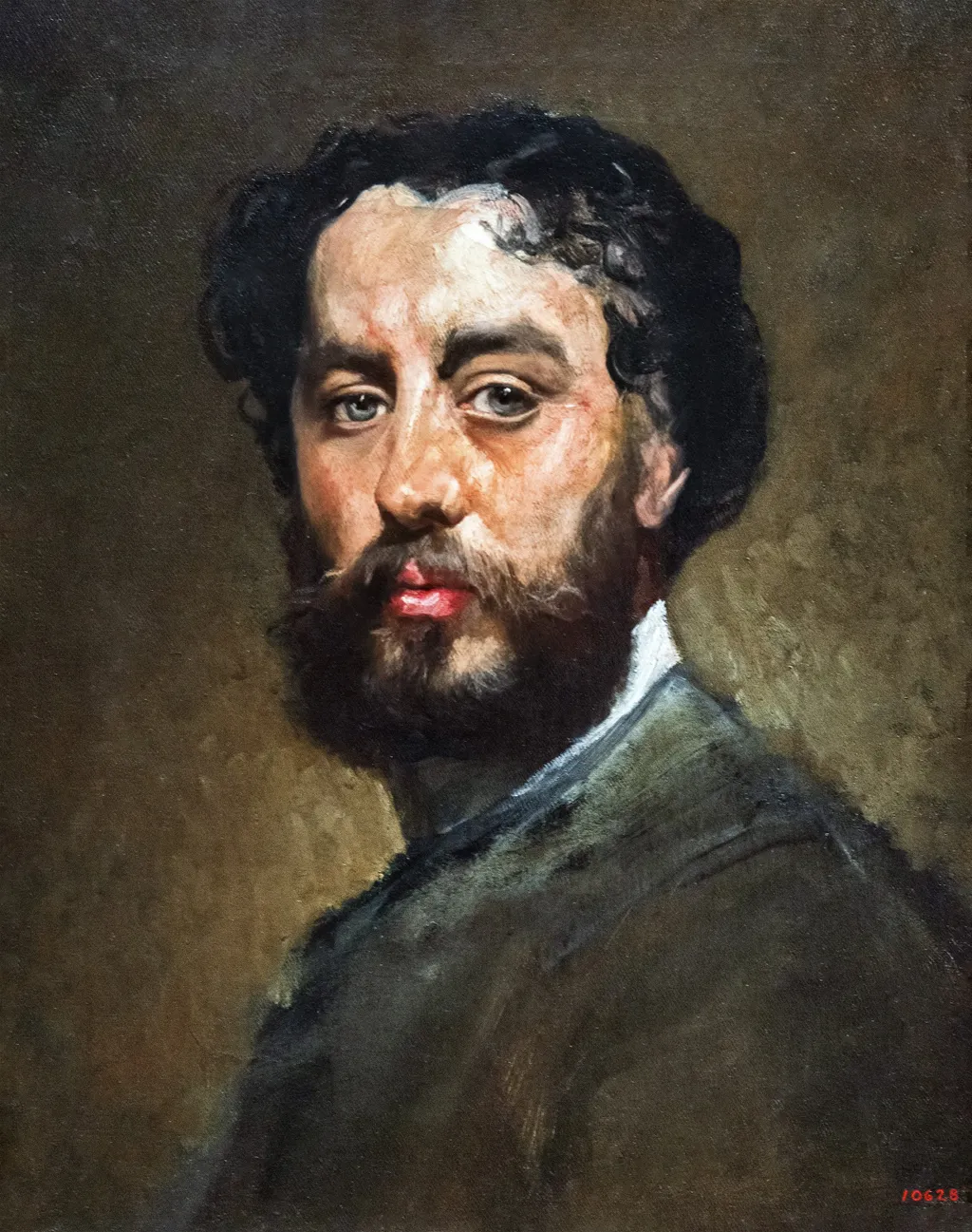 Self-portrait, by Antoni Caba, oil, 1889