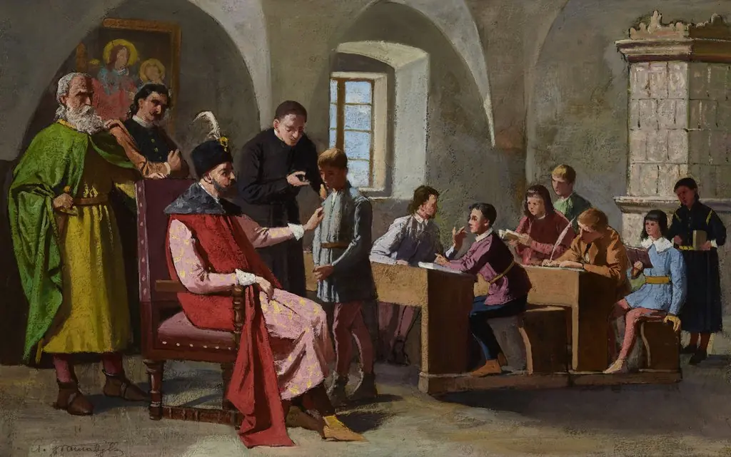 Stefan Batory among Schoolboys, by Antoni Gramatyka