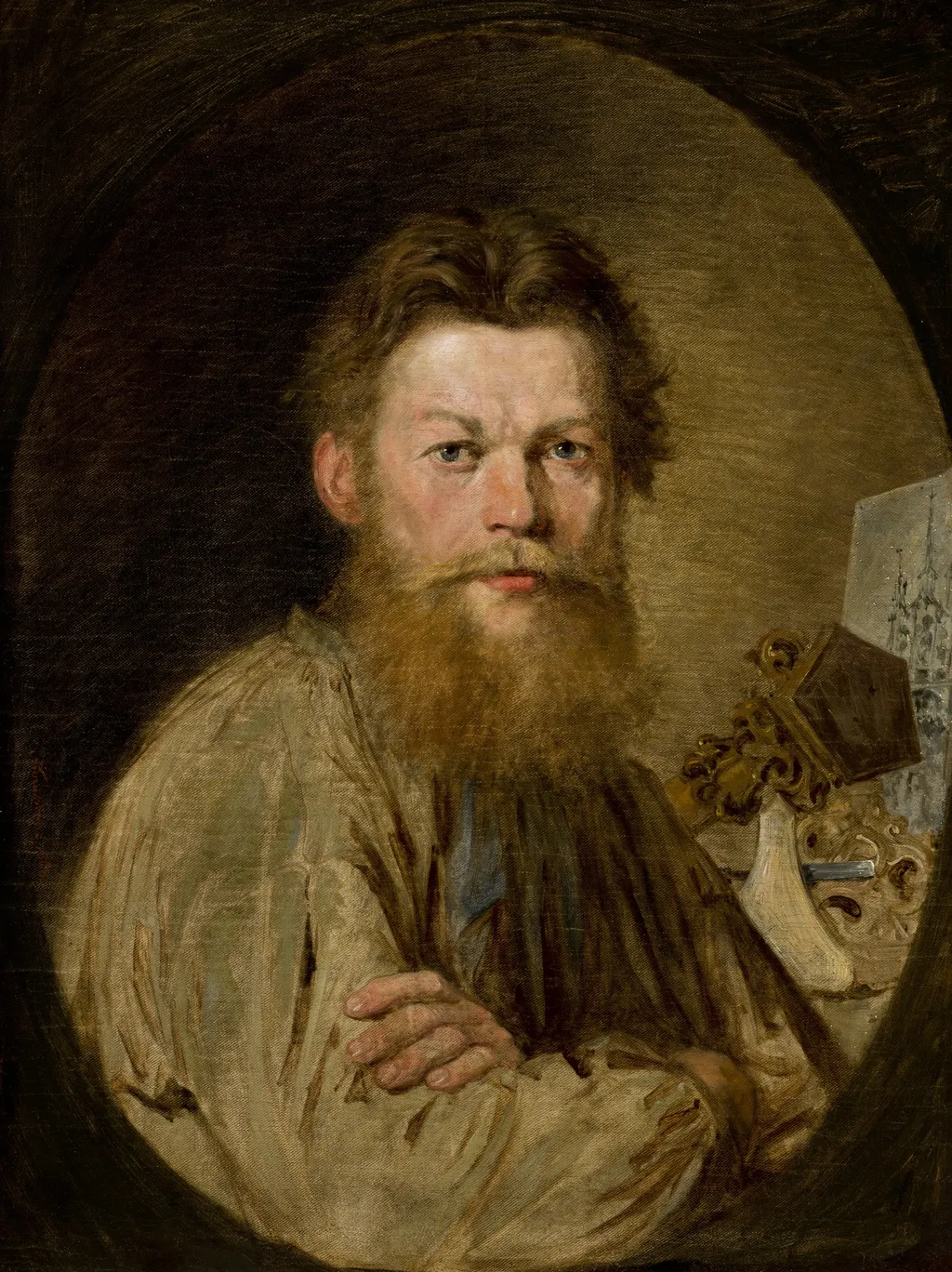 Portrait of Sculptor Kazimierz Wakulski, by Antoni Kozakiewicz, oil, 1868