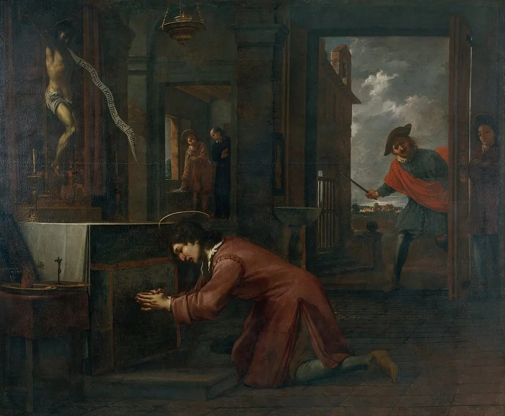 Saint Francis Receives the Order from the Crucifix at Saint Damian to Repair the House of God, by Antoni Viladomat i Manalt