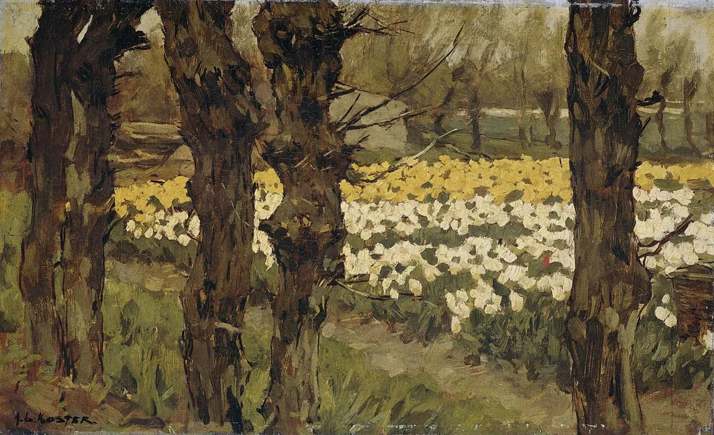Tulip Fields, by Antonie Louis Koster, oil, 1908