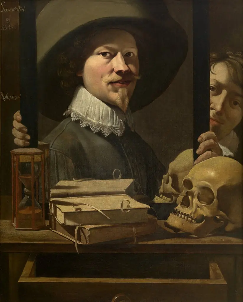 Vanitas Portrait of the Painter, by Antonie van Steenwinckel