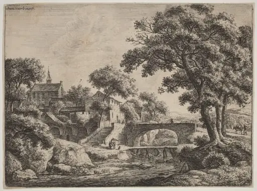 A Wooden and a Stone Bridge, by Antonie Waterloo
